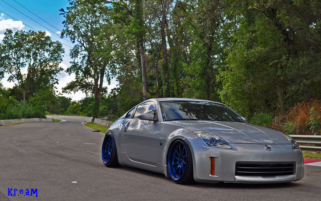 photo 5 Nissan 350Z custom wheels Rays Engineering Volk Racing CE28 19x9.5, ET -3, tire size 225/35 R19. 19x10.5 ET-13 245/35 R19