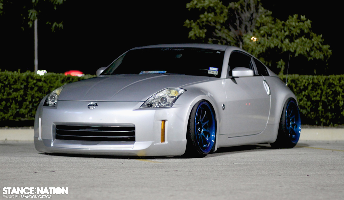 photo 18 Nissan 350Z custom wheels Rays Engineering Volk Racing CE28 19x9.5, ET -3, tire size 225/35 R19. 19x10.5 ET-13 245/35 R19