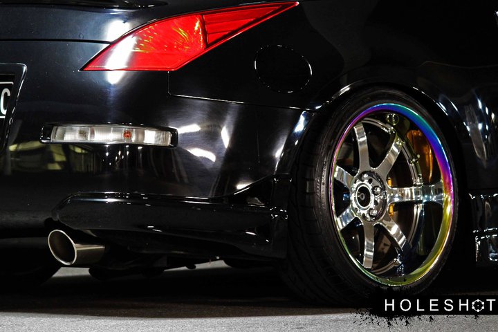 photo 3 Nissan 350Z custom wheels Rays Gram Light 57s Pro 19x9.0, ET -7, tire size 235/35 R19. 19x10.0 ET-5 245/35 R19