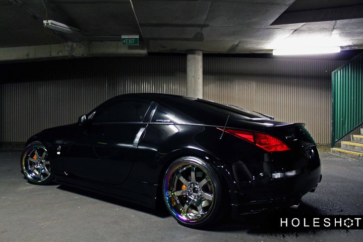 photo 6 Nissan 350Z custom wheels Rays Gram Light 57s Pro 19x9.0, ET -7, tire size 235/35 R19. 19x10.0 ET-5 245/35 R19