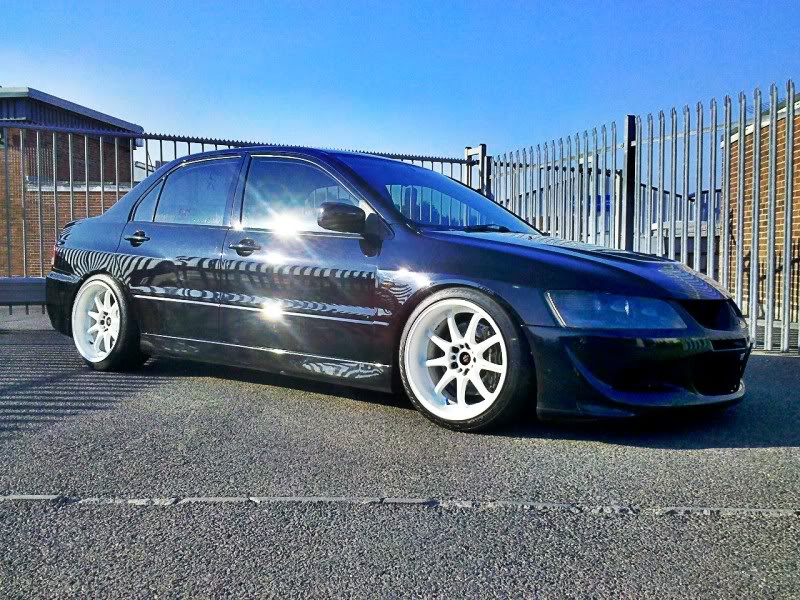 photo 1 Mitsubishi Lancer Evolution custom wheels Work XD9 18x10.0, ET +8, tire size 225/40 R18. 18x8.0 ET+18