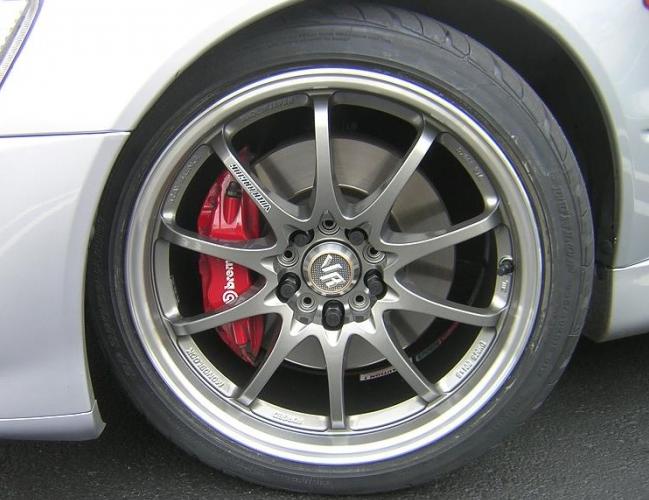 photo 2 Mitsubishi Lancer Evolution custom wheels Volk Racing LE28 Gunmetal 18x8.5, ET +30, tire size 235/40 R18. x ET