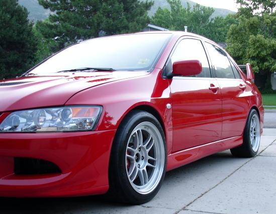 photo 1 Mitsubishi Lancer Evolution custom wheels Enkei RPF1 17x10.0, ET +18, tire size 255/40 R17. x ET
