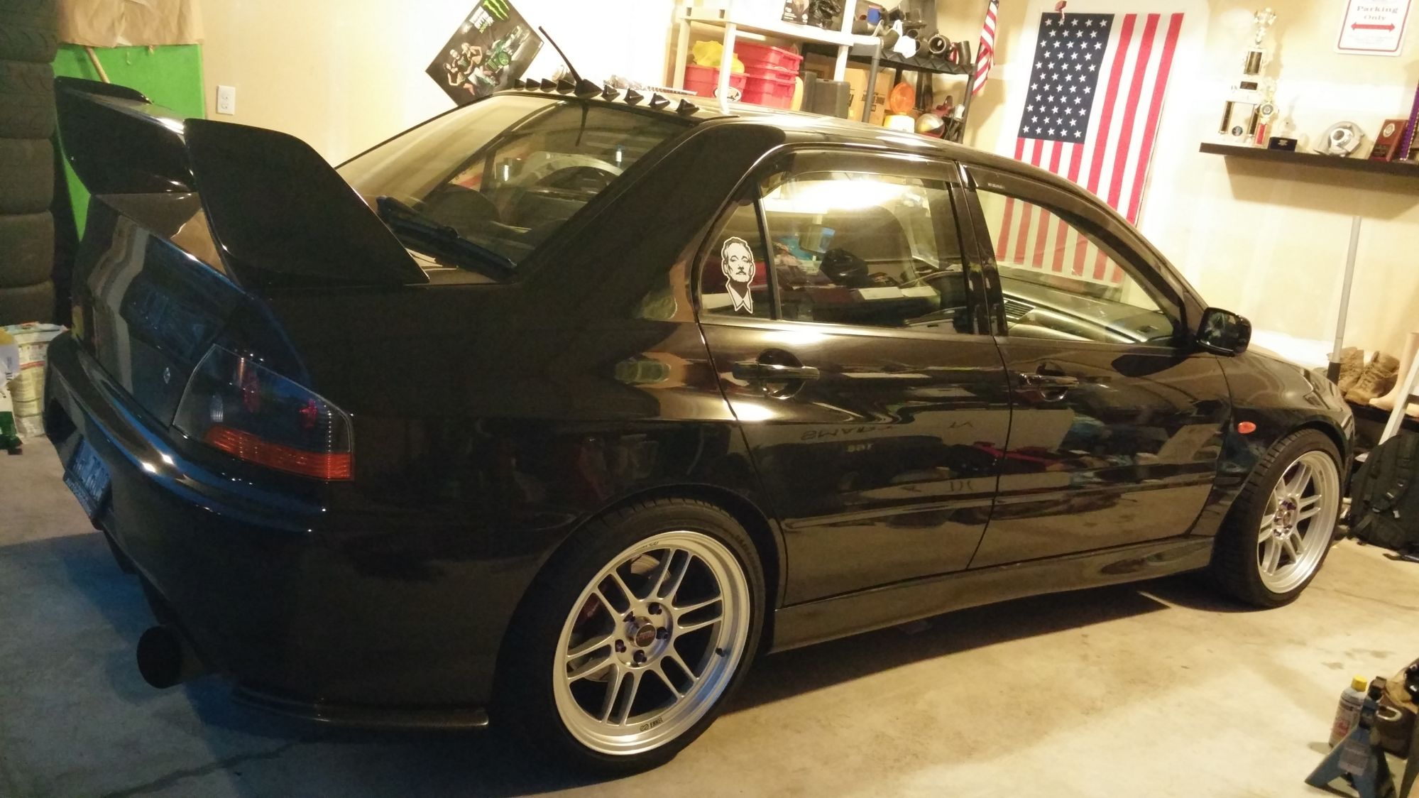 photo 1 Mitsubishi Lancer Evolution custom wheels Enkei RPF1 18x10.0, ET +38, tire size 265/35 R18. x ET 