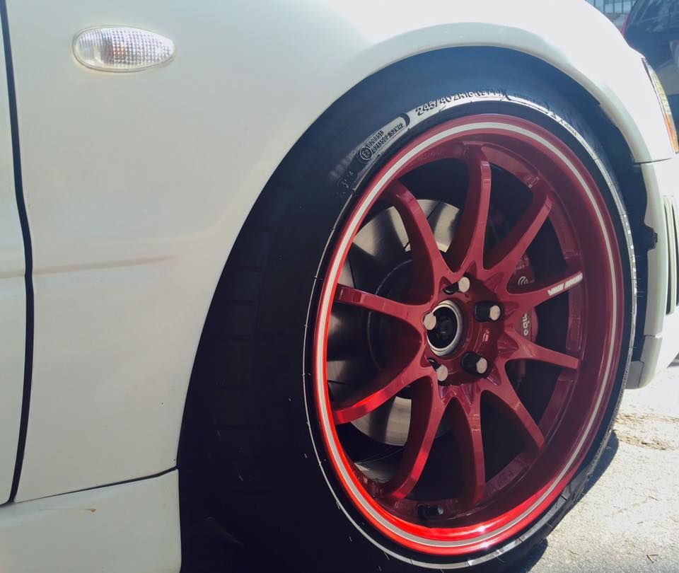 photo 2 Mitsubishi Lancer Evolution custom wheels Volk Racing CE28RT 18x9.5, ET +38, tire size 245/40 R18. 18x9.5 ET+24