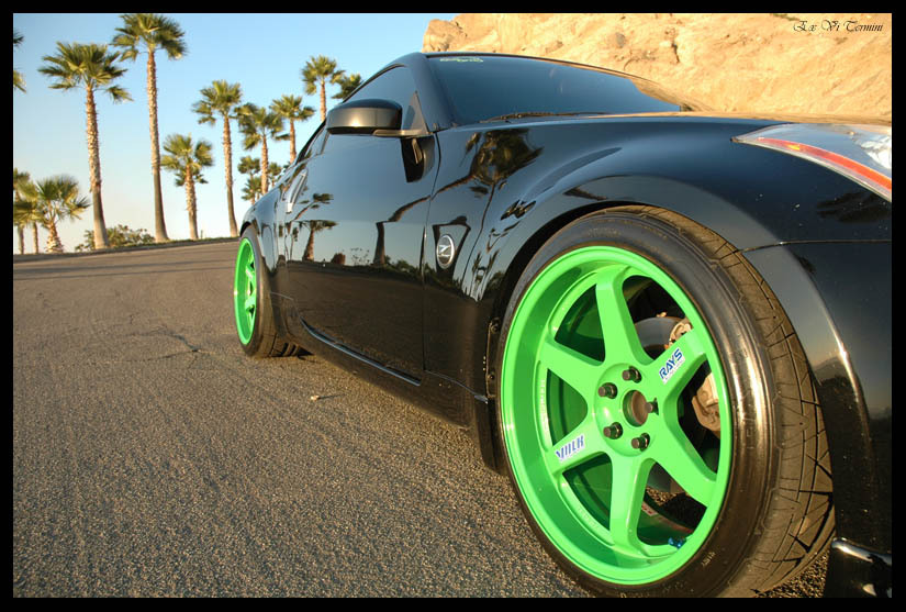 photo 7 Nissan 350Z custom wheels Rays Engineering Volk Racing TE37 19x9.5, ET +12, tire size 245/35 R19. 19x10.5 ET+12 275/35 R19