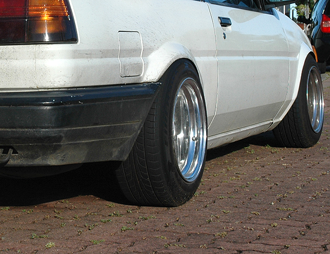 photo 2 Toyota Corolla custom wheels Work Equip 03 14x8.0, ET -15, tire size 185/60 R14. 14x8.5 ET-22 195/60 R14