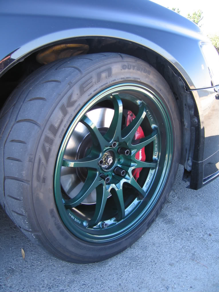 photo 1 Mitsubishi Lancer Evolution custom wheels Rays CE28 17x9.0, ET +22, tire size X R17. 17x9.0 ET+35