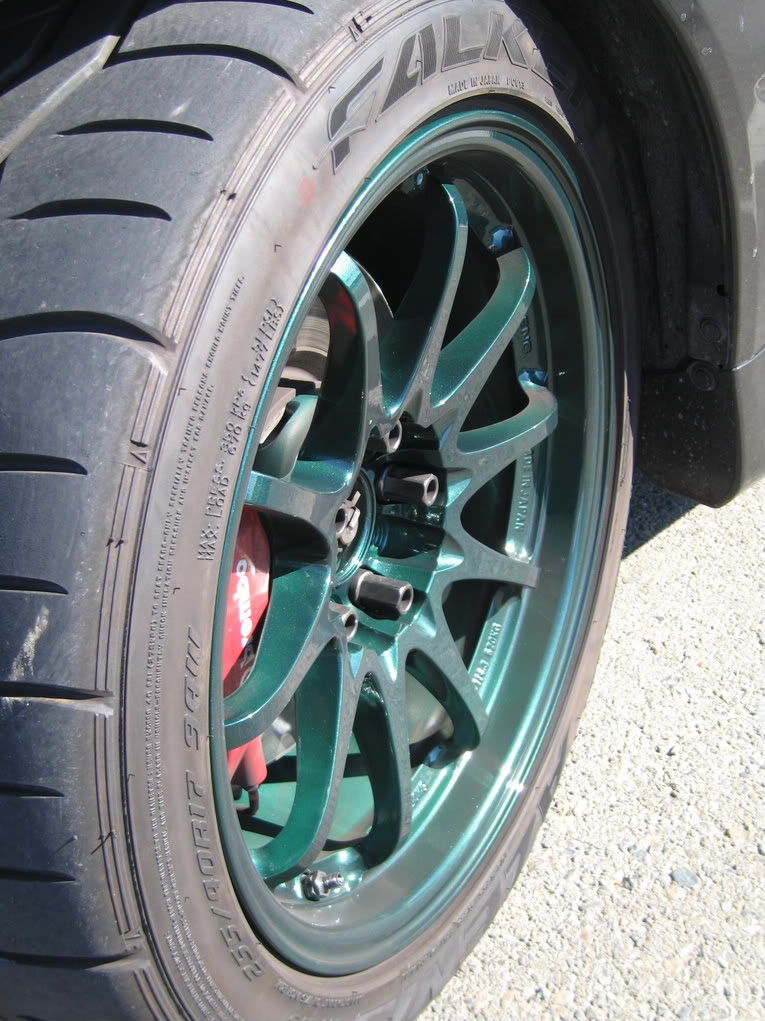 photo 2 Mitsubishi Lancer Evolution custom wheels Rays CE28 17x9.0, ET +22, tire size X R17. 17x9.0 ET+35