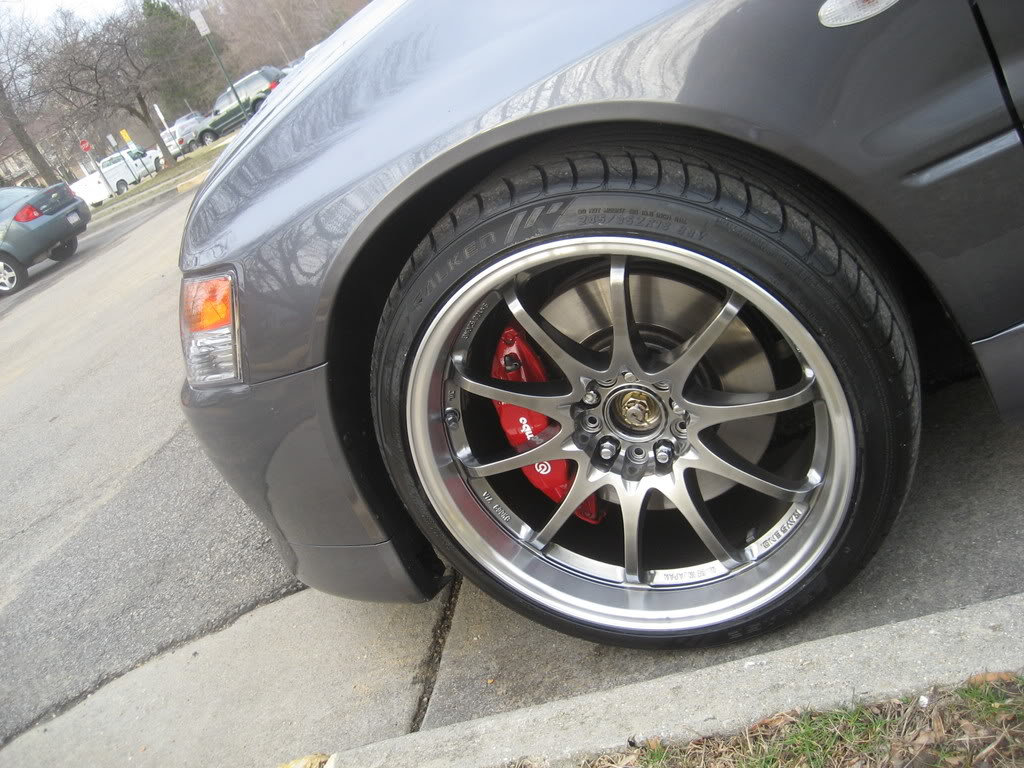 photo 1 Mitsubishi Lancer Evolution custom wheels Volk  CE28N 18x9.5, ET +15, tire size 245/35 R18. x ET