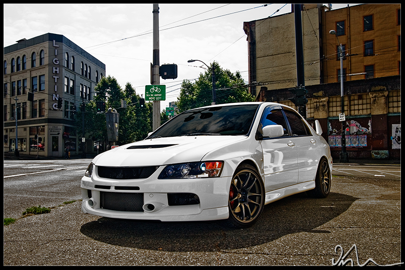 photo 2 Mitsubishi Lancer Evolution custom wheels Work CR Kai 18x9.5, ET +20, tire size 255/35 R18. x ET
