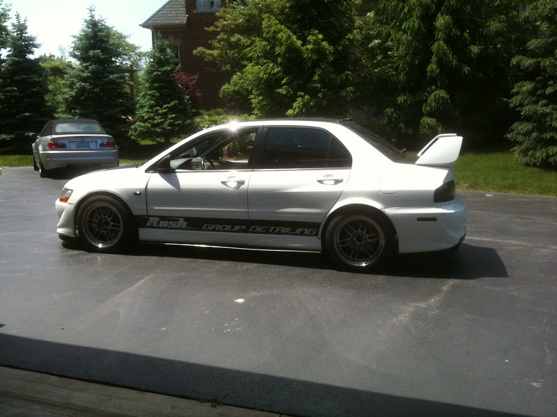 photo 1 Mitsubishi Lancer Evolution custom wheels Enkei RPF1 17x10.0, ET +18, tire size 255/40 R17. x ET