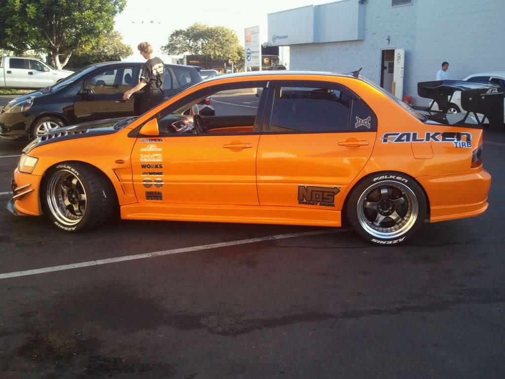 photo 1 Mitsubishi Lancer Evolution custom wheels Work Misters 18x10.5, ET -1, tire size 315/30 R18. x ET