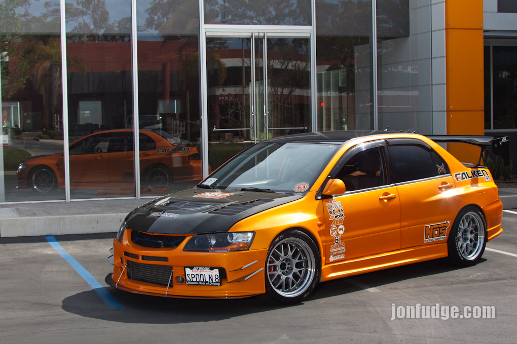 photo 1 Mitsubishi Lancer Evolution custom wheels Work Miester M1R 18x10.5, ET -1, tire size 315/30 R18. x ET