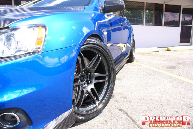 photo 9 Mitsubishi Lancer Evolution custom wheels AME TM02 19x10.5, ET +22, tire size 285/30 R19. x ET