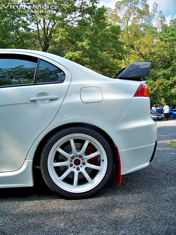 photo 4 Mitsubishi Lancer Evolution custom wheels Rays Engineering Gram Lights 57 Optimise 18x9.5, ET +22, tire size 255/35 R18. x ET