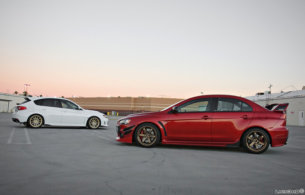 photo 1 Mitsubishi Lancer Evolution custom wheels Rays Engineering Volk Racing TE37 18x9.5, ET +22, tire size 275/35 R18. x ET