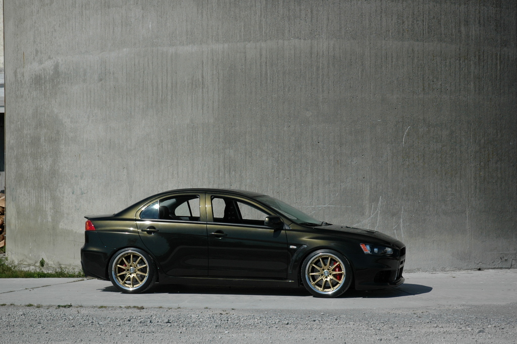 photo 1 Mitsubishi Lancer Evolution custom wheels Rays Engineering Volk Racing GT-F 19x9.5, ET +17, tire size 245/35 R19. x ET