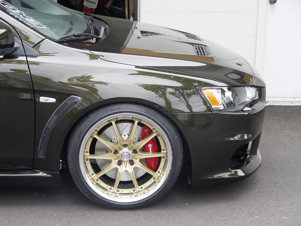 photo 9 Mitsubishi Lancer Evolution custom wheels Rays Engineering Volk Racing GT-F 19x9.5, ET +17, tire size 245/35 R19. x ET