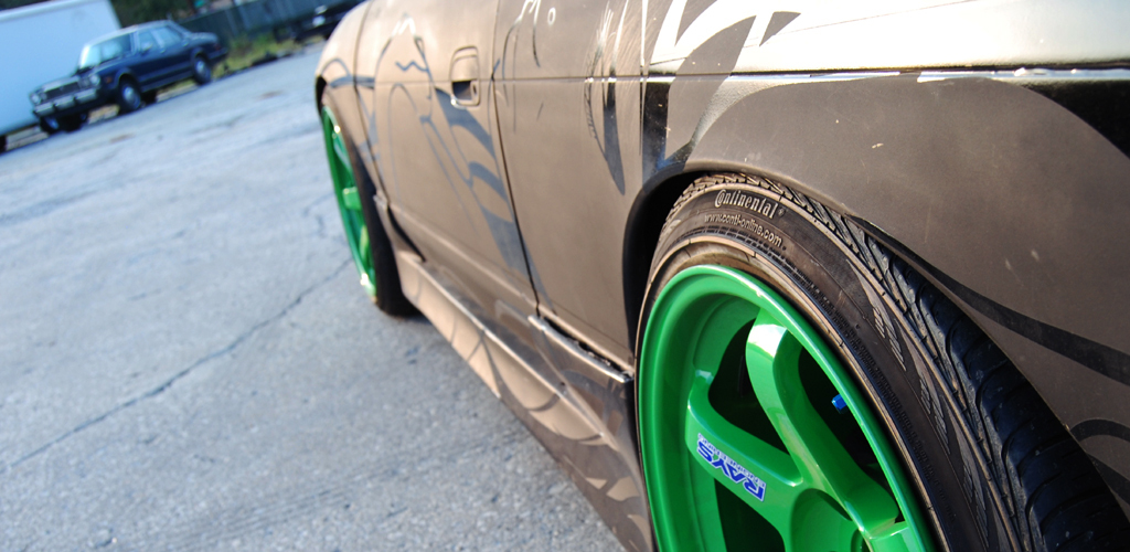 photo 4 Nissan S13 custom wheels Rays Engineering Volk Racing TE37 18x9.5, ET +12, tire size 235/40 R18. 18x10.5 ET+15 245/40 R18