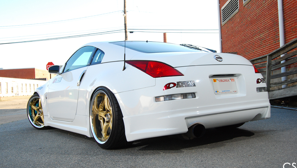photo 3 Nissan 350Z custom wheels Rays Engineering Volk Racing GT-S 19x9.5, ET +2, tire size 255/30 R19. 19x10.5 ET-7 275/30 R19