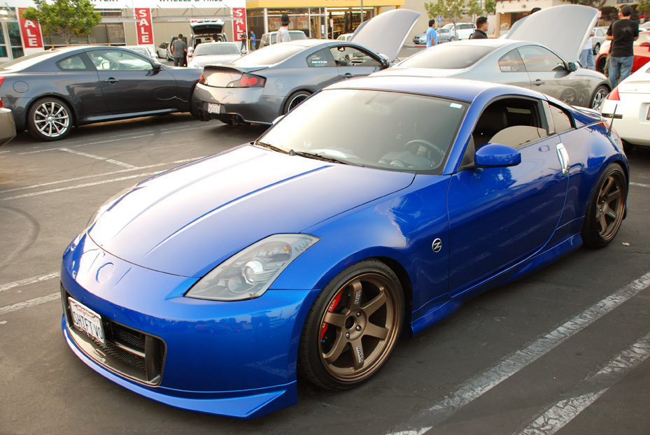 photo 1 Nissan 350Z custom wheels Rays Engineering Volk Racing TE37 18x9.5, ET +12, tire size 245/35 R18. 19x10.5 ET+15 275/35 R19