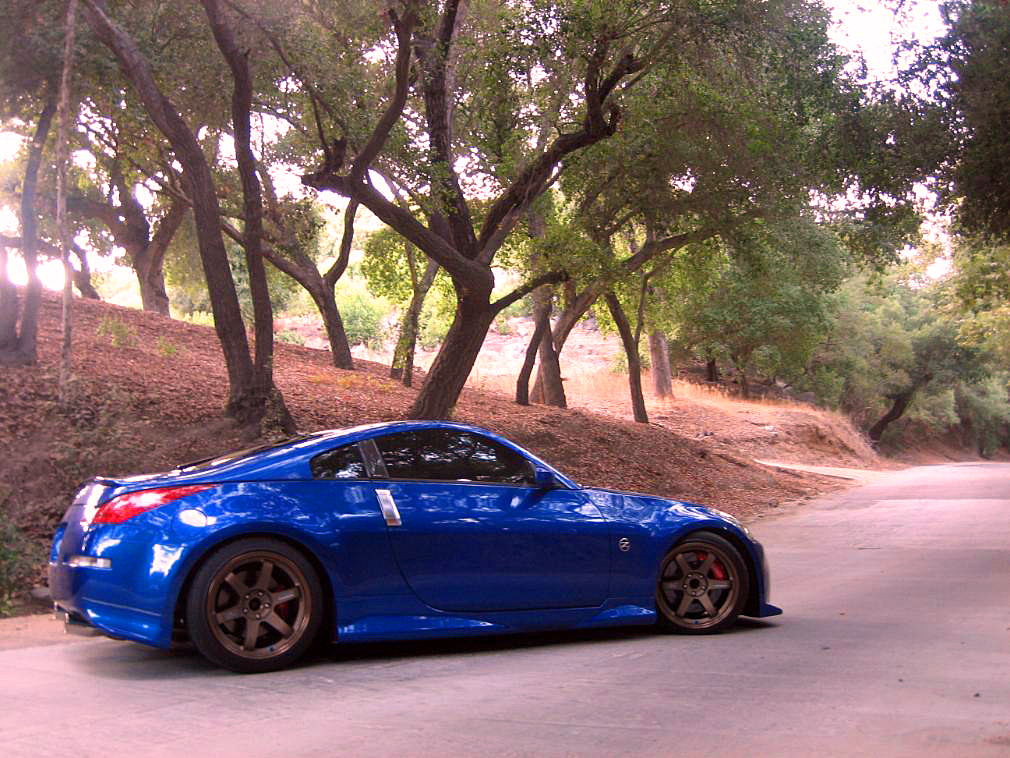 photo 4 Nissan 350Z custom wheels Rays Engineering Volk Racing TE37 18x9.5, ET +12, tire size 245/35 R18. 19x10.5 ET+15 275/35 R19