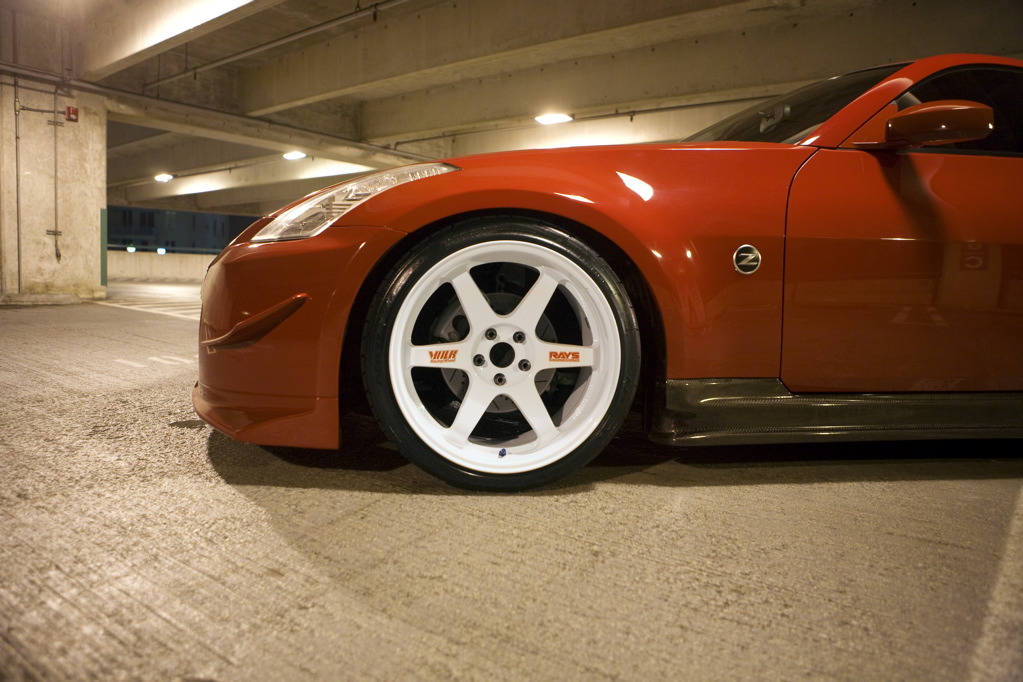 photo 4 Nissan 350Z custom wheels Rays Engineering Volk Racing TE37 19x9.5, ET +12, tire size 245/35 R19. 19x10.5 ET+12 275/35 R19
