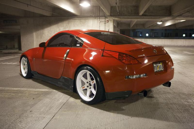 photo 10 Nissan 350Z custom wheels Rays Engineering Volk Racing TE37 19x9.5, ET +12, tire size 245/35 R19. 19x10.5 ET+12 275/35 R19