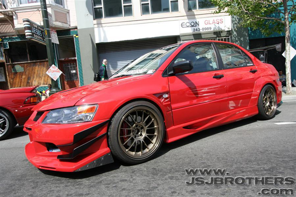 photo 7 Mitsubishi Lancer Evolution custom wheels Rays Engineering Volk Racing SE37K 18x10.5, ET +15, tire size 265/35 R18. x ET