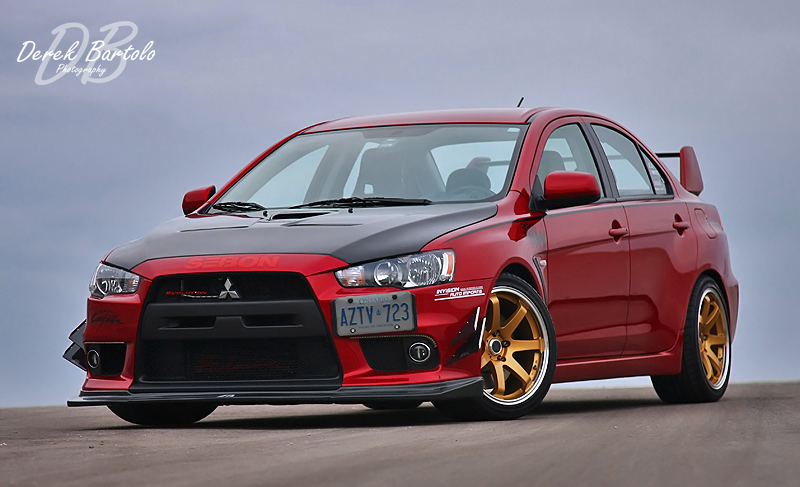 photo 9 Mitsubishi Lancer Evolution custom wheels Greddy Gullflame Gravity 18x9.5, ET +15, tire size 265/35 R18. x ET