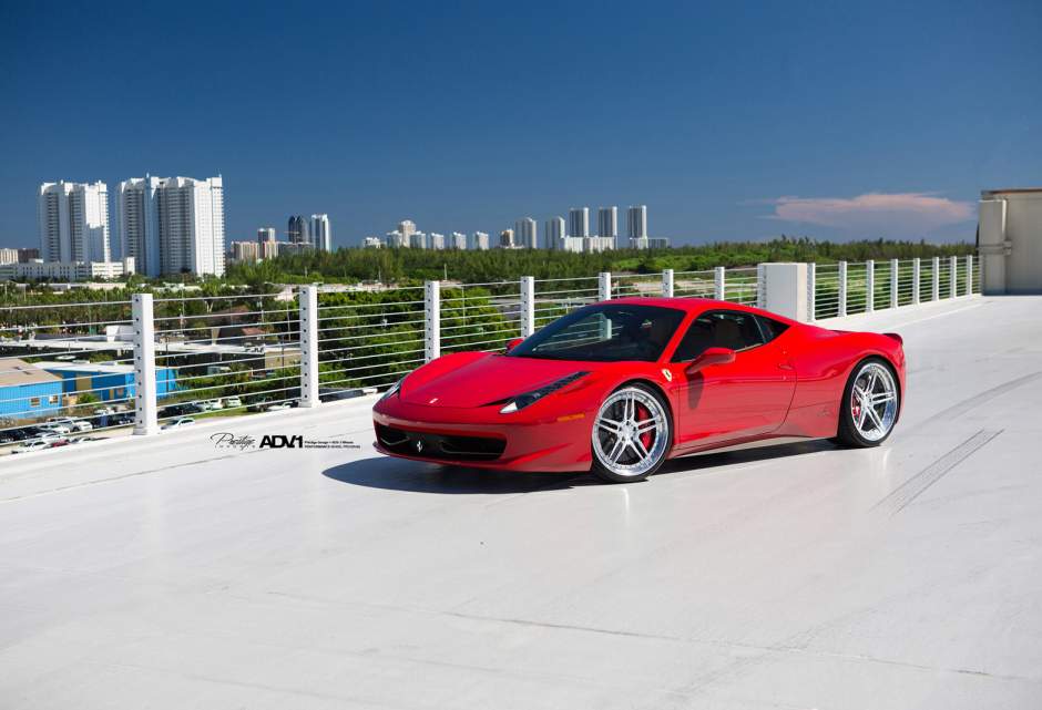 photo 6 Ferrari 458 Italia custom wheels ADV.1 05 Track Spec CS 21x9.5, ET , tire size X R21. 22x12.5 ET 
